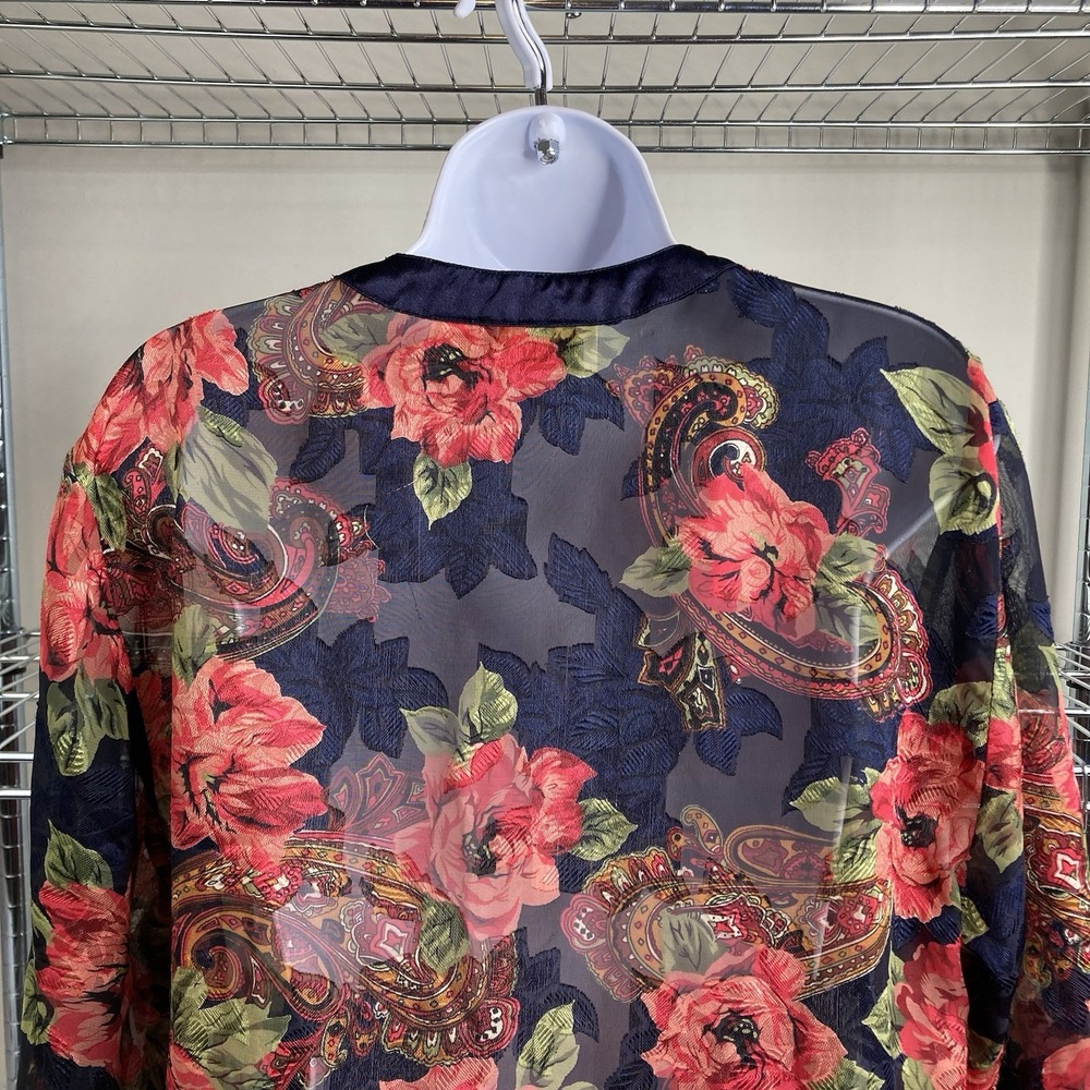 Vintage Victoria's Secret Gold Label Floral Sleep Shirt Size S Nightie Sheer - Picture 10 of 11